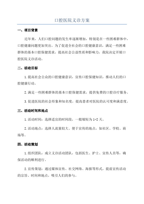 口腔医院义诊方案