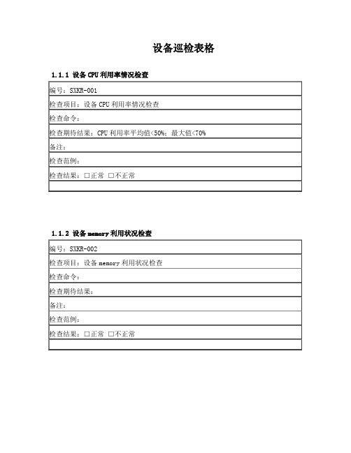 设备巡检表格