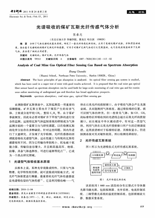 光谱吸收的煤矿瓦斯光纤传感气体分析