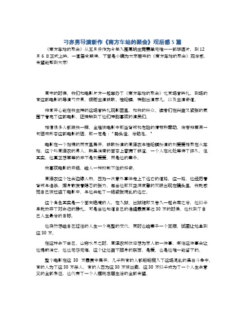 刁亦男导演新作《南方车站的聚会》观后感5篇