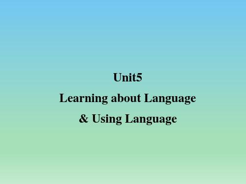 人教版高一英语必修二Unit5 Using language 知识点课件 (1)