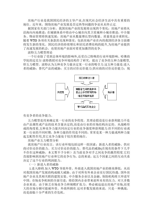 房地产行业波特五力模型分析