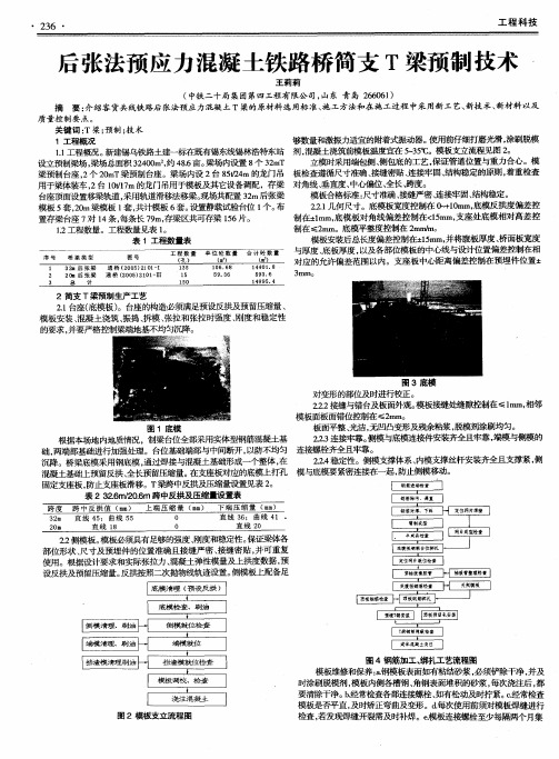 后张法预应力混凝土铁路桥简支T梁预制技术