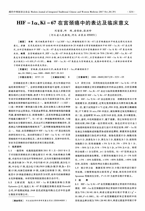 HIF-1α、Ki-67在宫颈癌中的表达及临床意义
