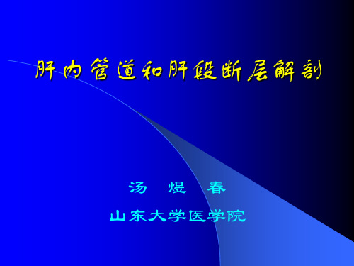 肝内管道与肝段断层解剖与CT、MRI - 肝内管道和肝段断层解剖与CT、MRI1