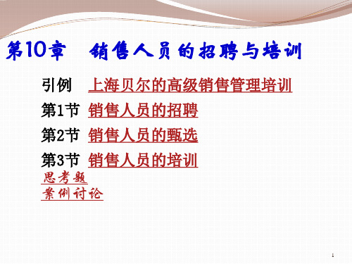 销售人员的招聘与培训ppt课件