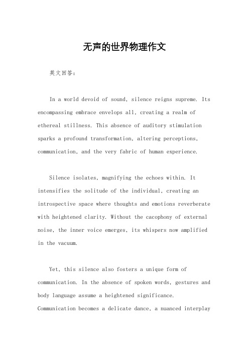 无声的世界物理作文