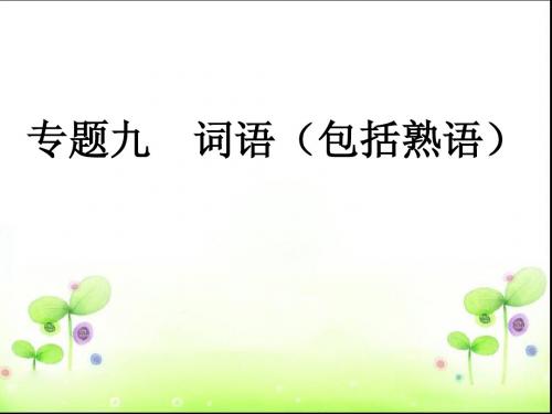 2015年高考语文复习精品课件 专题九 词语(包括熟语)