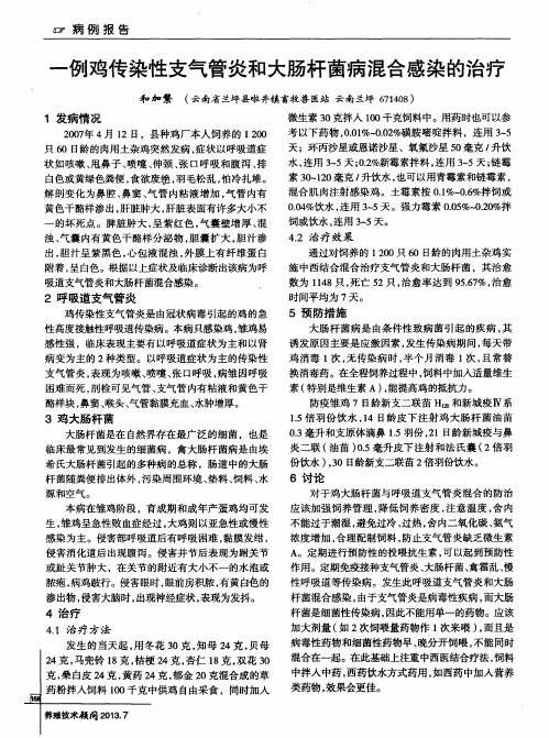 一例鸡传染性支气管炎和大肠杆菌病混合感染的治疗