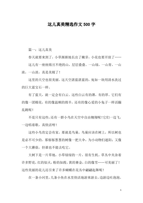 这儿真美精选作文500字
