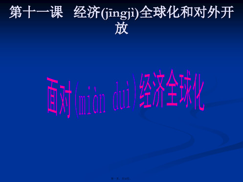 高一政治课件111面对经济全球化新必修1