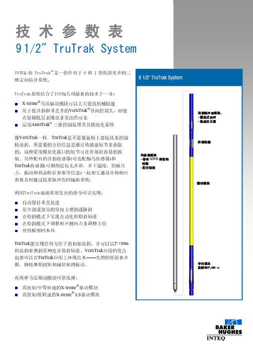 TruTrak垂直钻井系统技术参数