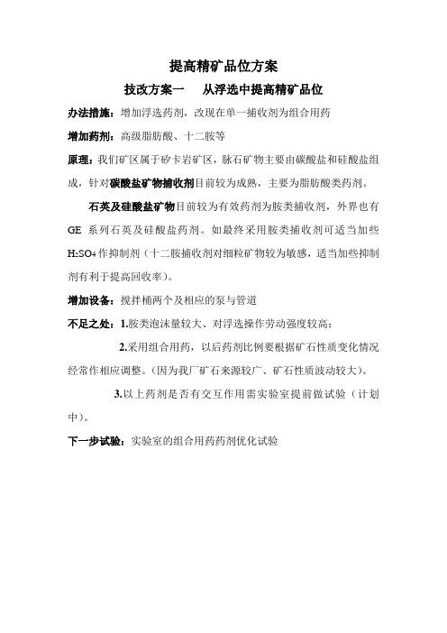 提高精矿品位方案1