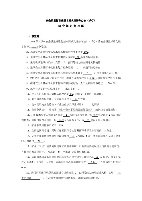 2013版安全质量标准化考试卷doc