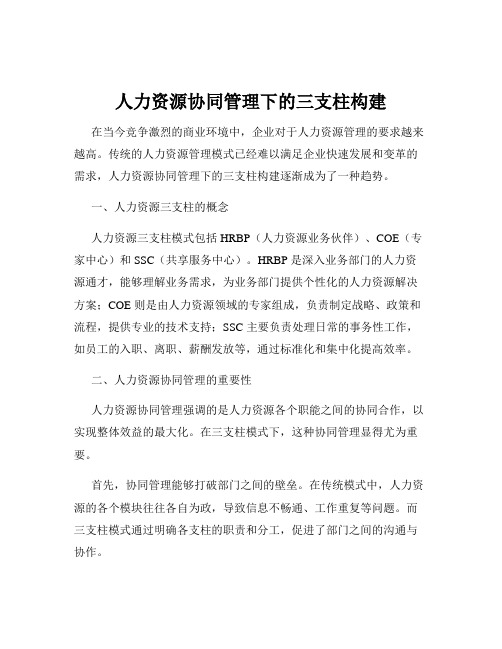 人力资源协同管理下的三支柱构建