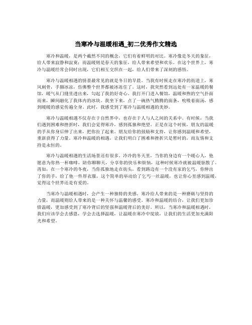 当寒冷与温暖相遇_初二优秀作文精选