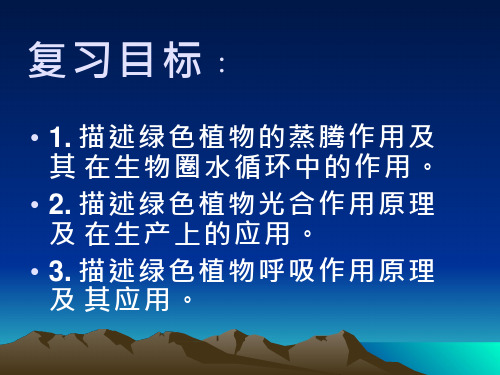 初中生物《植物的三大作用》教学课件设计