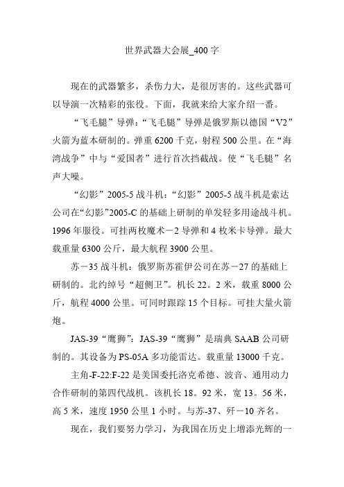 世界武器大会展_400字