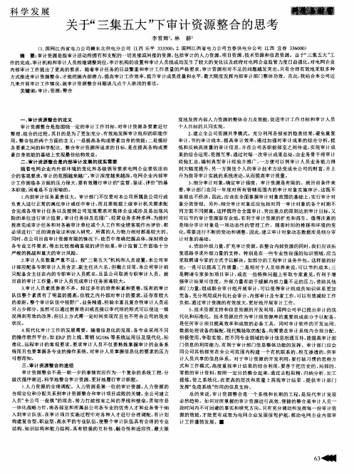 关于“三集五大”下审计资源整合的思考