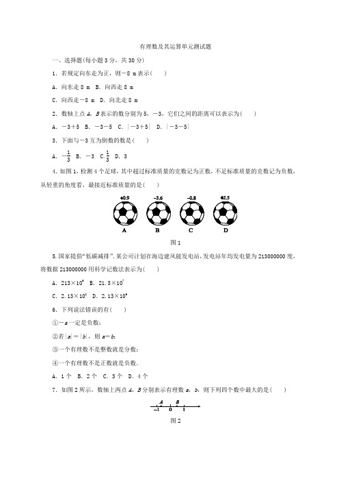 有理数及其运算单元测试题