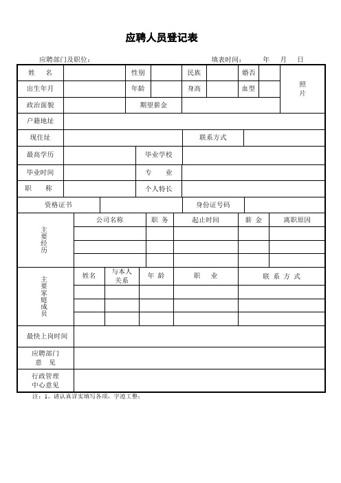 人事表格大全(完整版)