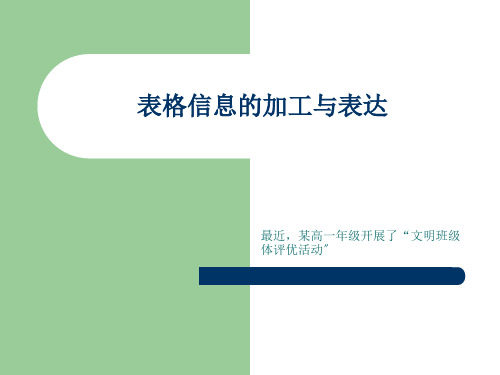 高中信息技术3.2表格信息的加工与表达优秀课件