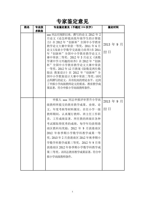 评小高样板2 (梁)专家鉴定意见等样式(仅供参考)
