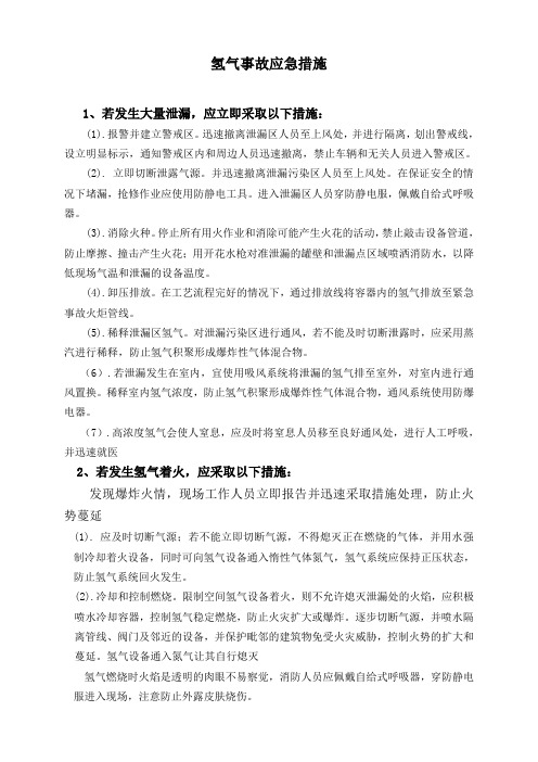 氢气应急措施