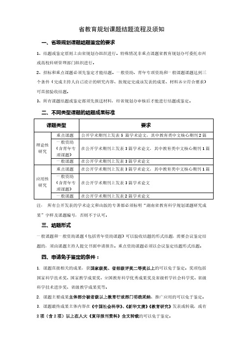 省教育规划课题结题流程及须知