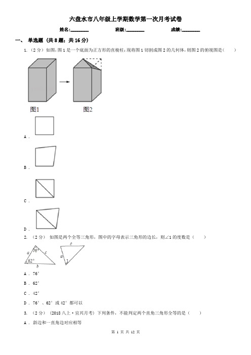 六盘水市八年级上学期数学第一次月考试卷
