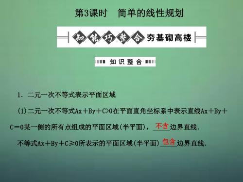 《金版新学案》高考数学总复习 7.3简单的线性规划课件 文 大纲人教版
