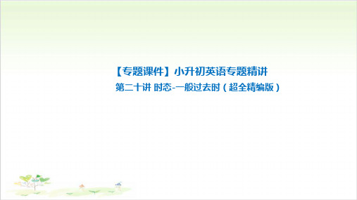 六年级下册英语-小升初英语专题精讲 时态-一般过去时 全国通用PPT精美版