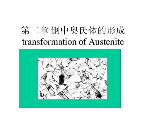 钢中奥氏体的形成