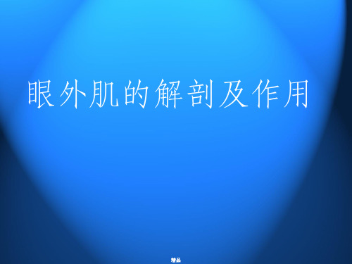 眼外肌解剖及作用