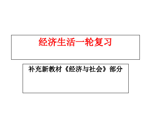 2020年高考政治复习课件：经济生活新增部分内容(参考经济和社会)(共28张PPT)
