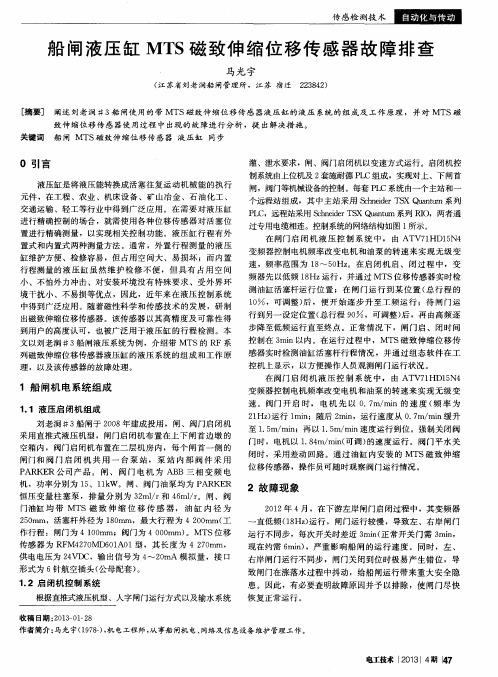 船闸液压缸MTS磁致伸缩位移传感器故障排查