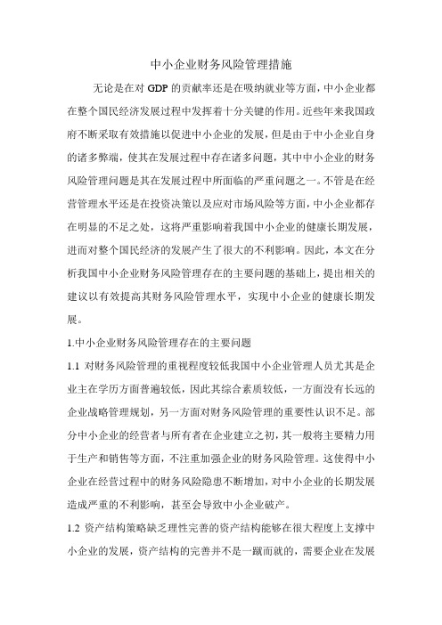 中小企业财务风险管理措施.doc