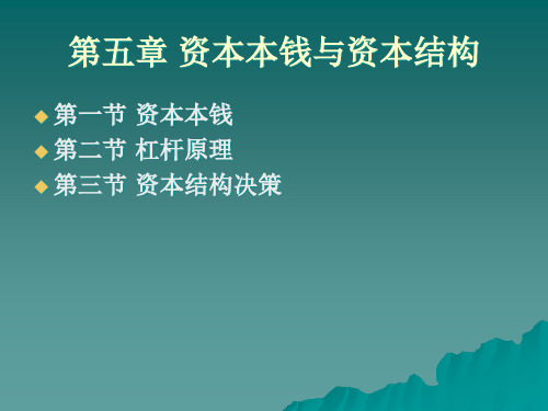 资本成本与资本结构(ppt )2