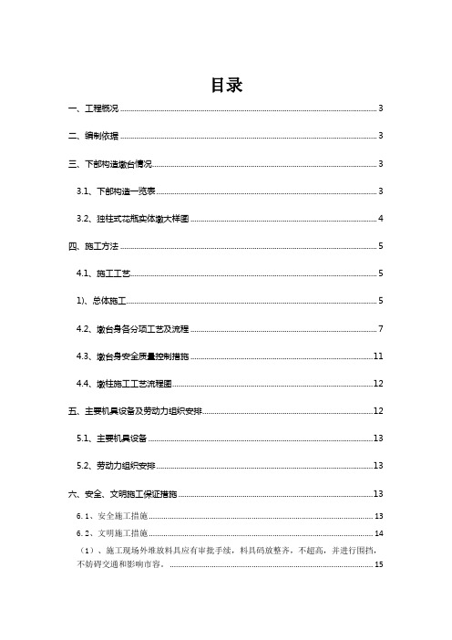 上跨金朱路桥独柱式花瓶实体墩施工方案