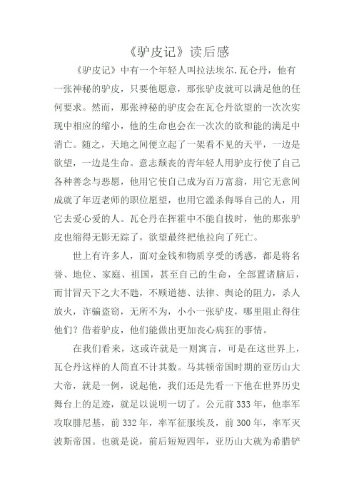 驴皮记读后感