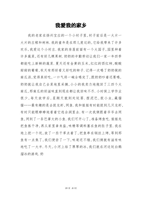 我爱我的家乡_小考作文