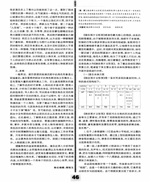 《娘在那片云彩里》的音乐特征及演唱分析
