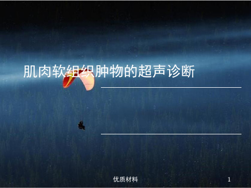 肌肉软组织肿物的超声诊断[优质借鉴]