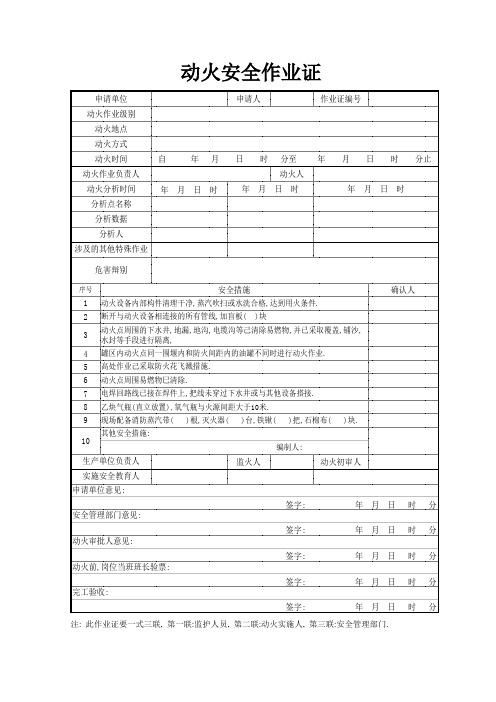 2021年新的八大作业票