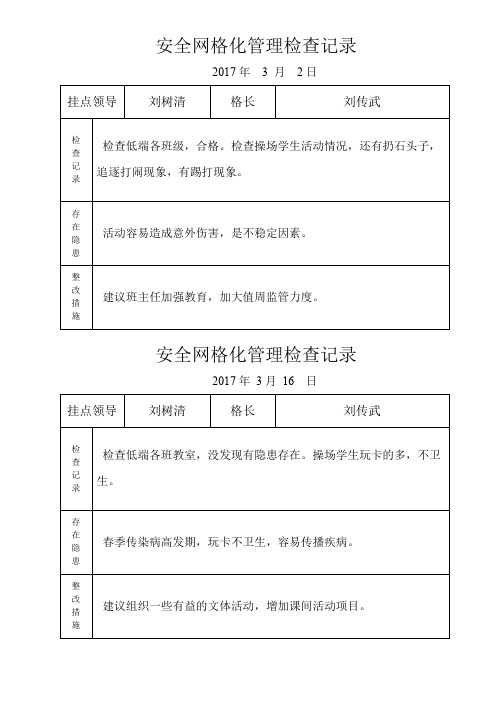 安全网格化管理检查记录