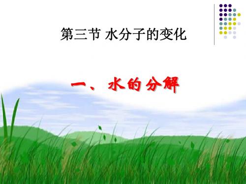水分子的变化(一)