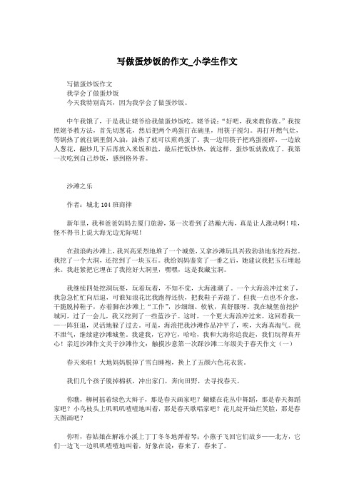 写做蛋炒饭的作文_小学生作文.doc