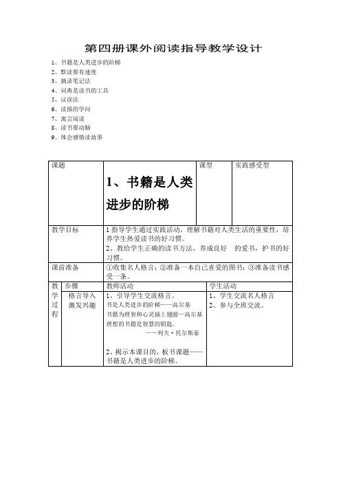 二年级下学期课外阅读指导--整册教案