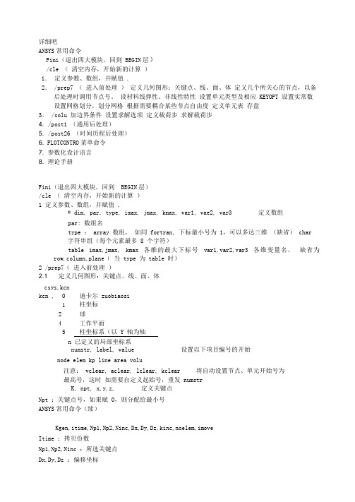 ANSYS常用命令大全