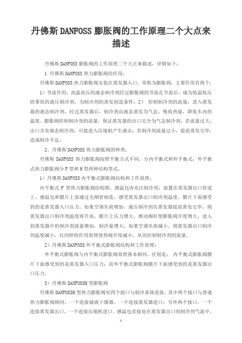 丹佛斯DANFOSS膨胀阀的工作原理二个大点来描述